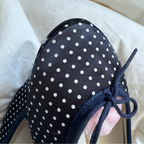 NWT Repetto Camille Heels Navy Polka Dot Women's Shoes Ballet Flats block heel - Picture 10 of 11